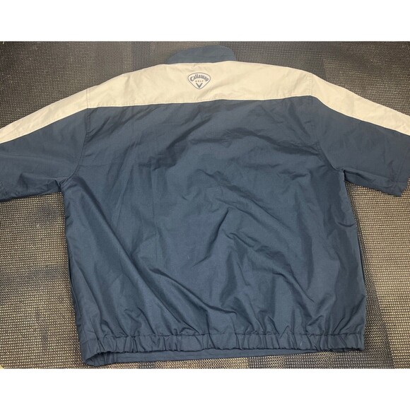Callaway Golf Mens XL Brushed Oxford 1/4 Zip Pullover Golf Rain Jacket Blue‎ - Picture 6 of 6